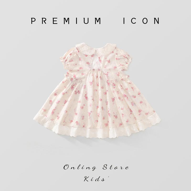 Hania Kids พร้อมส่ง ชุดเดรสเจ้าหญิง ลายดอกไม้ สไตล์ตะวันตก สําหรับเด็กผู้หญิง-K4125118