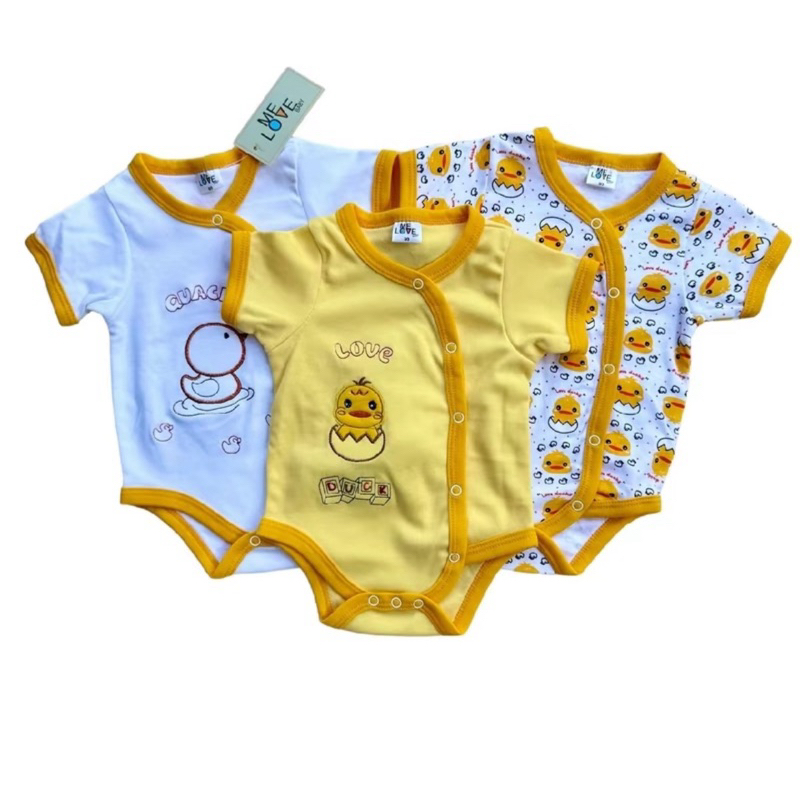 เซ็ทบอดี้สูทลายปัก3ตัว ไซส์0-3เดือน ผ้าคอตตอนนิ่ม งานเกรดขึ้นห้าง