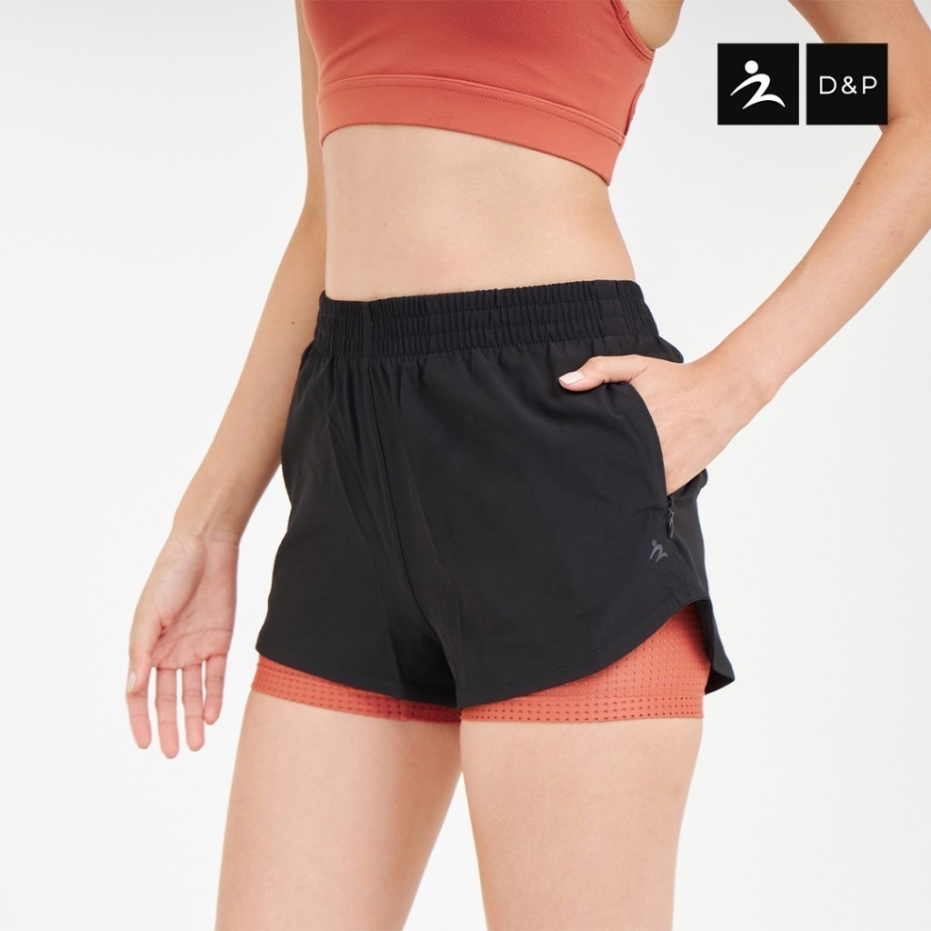 D&P Sport Shorts 2IN1 | Last Drop | D-3255 กางเกงขาสั้น มีซับใน ออกกำลังกาย
