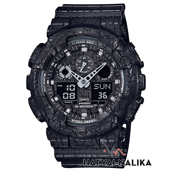 🔥ของแท้🔥 นาฬิกา G-SHOCK หายาก รุ่น GA-100CG-1A,GA-100CG-1,GA-100CG,GA-100 สีดำลายแตกร้าว