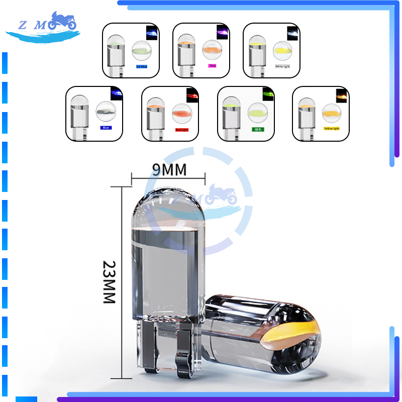 หลอดไฟ T10 ไฟหรี่ เหมาะสำหรับรถจักรยานยนต์ มี 7 สีให้เลือกสีขาว น้ำแข็ง น้ำเงิน เหลือง น้ำเงิน แดง เขียว ชมพู 1 ชิ้น