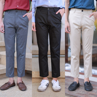 กางเกงขายาวผู้ชาย ผ้าชิโน่ ทรงกระบอกเล็ก (Slim-fit) เอว 28“-…