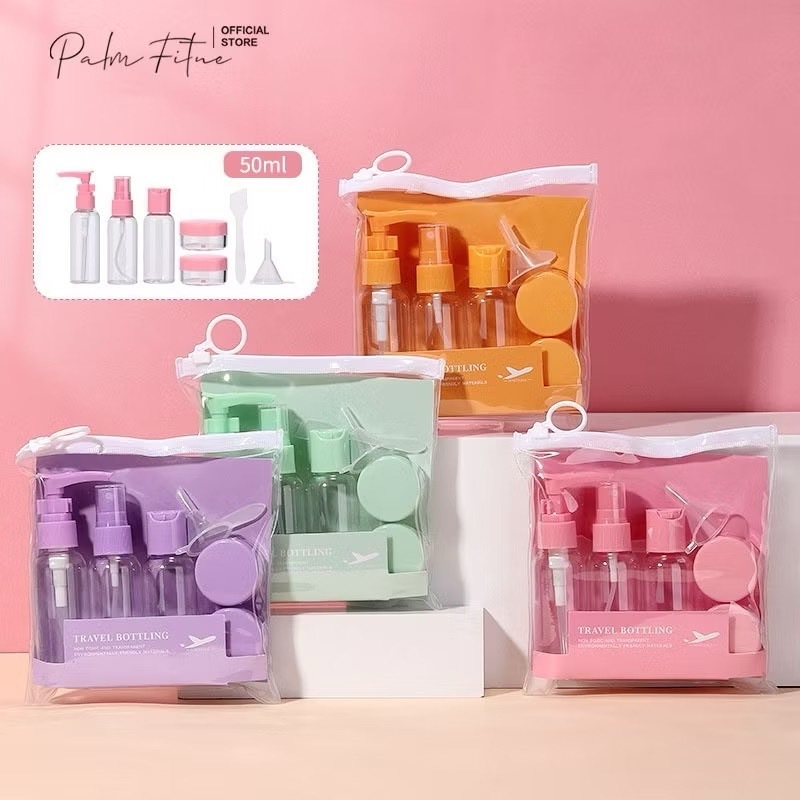 เซ็ตขวดแบ่งครีม สบู่เหลว แชมพู สำหรับพกพาเดินทาง (7ชิ้น/เซ็ต)