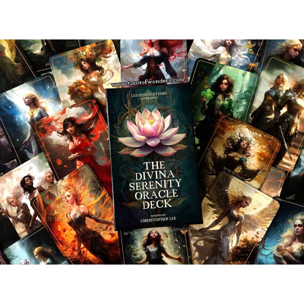 The Divina Serenity Oracle/ Cards/ ไพ่ออราเคิลองค์เทพีขอบทองหรูหรา/ Oracle/ Cards