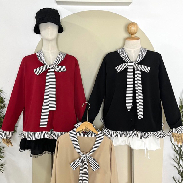 เสื้อแขนยาวทรงโอเวอร์ไซส์ สไตล์เกาหลี อก32-50 นิ้ว