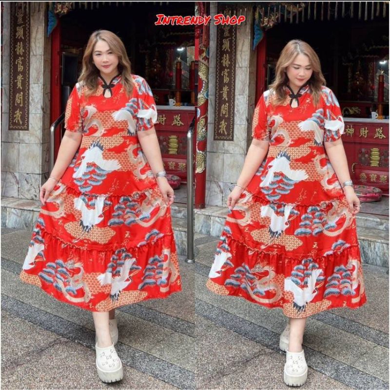 ใหม่.ชุดจีน คอหยดน้ำชายระบายสาวอวบมีเชือกผูกหลังปรับไซส์ได้( หน้าผ้า 44 นิ้ว) อก 36 -44 นิ้ว.ใส่สวย เป็นผ้าไหมอิตาลี. - รูปที่ 2