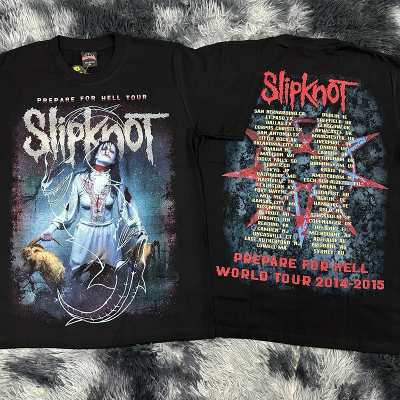 เสื้อยืด Slipknotจับแพะ เรืองแสงป้ายRocktees ผ้าคอตตอน 100