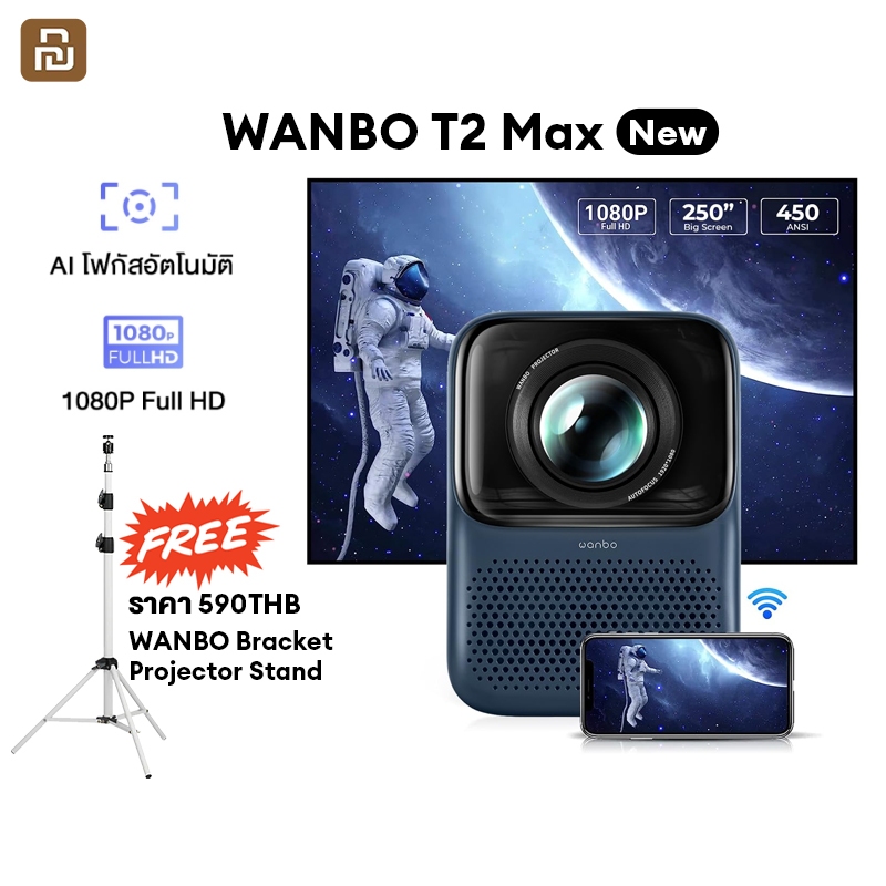 wanbo T2R Max เครื่องฉายโปรเจคเตอร์พกพา