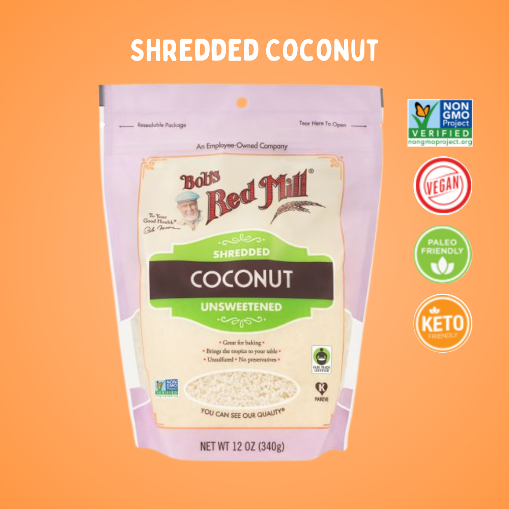 Bob's Red mill Shredded Coconut Unsweetened | บ๊อบ เรด มิลล์ เกล็ดมะพร้าวอบกรอบ ไม่หวาน 340g | Sunsh