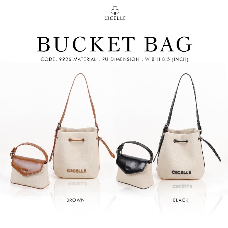 Bucket bag ผ้าแคนวาส กระเป๋าแบรนด์ CICELLE (ซีเซล) 9926