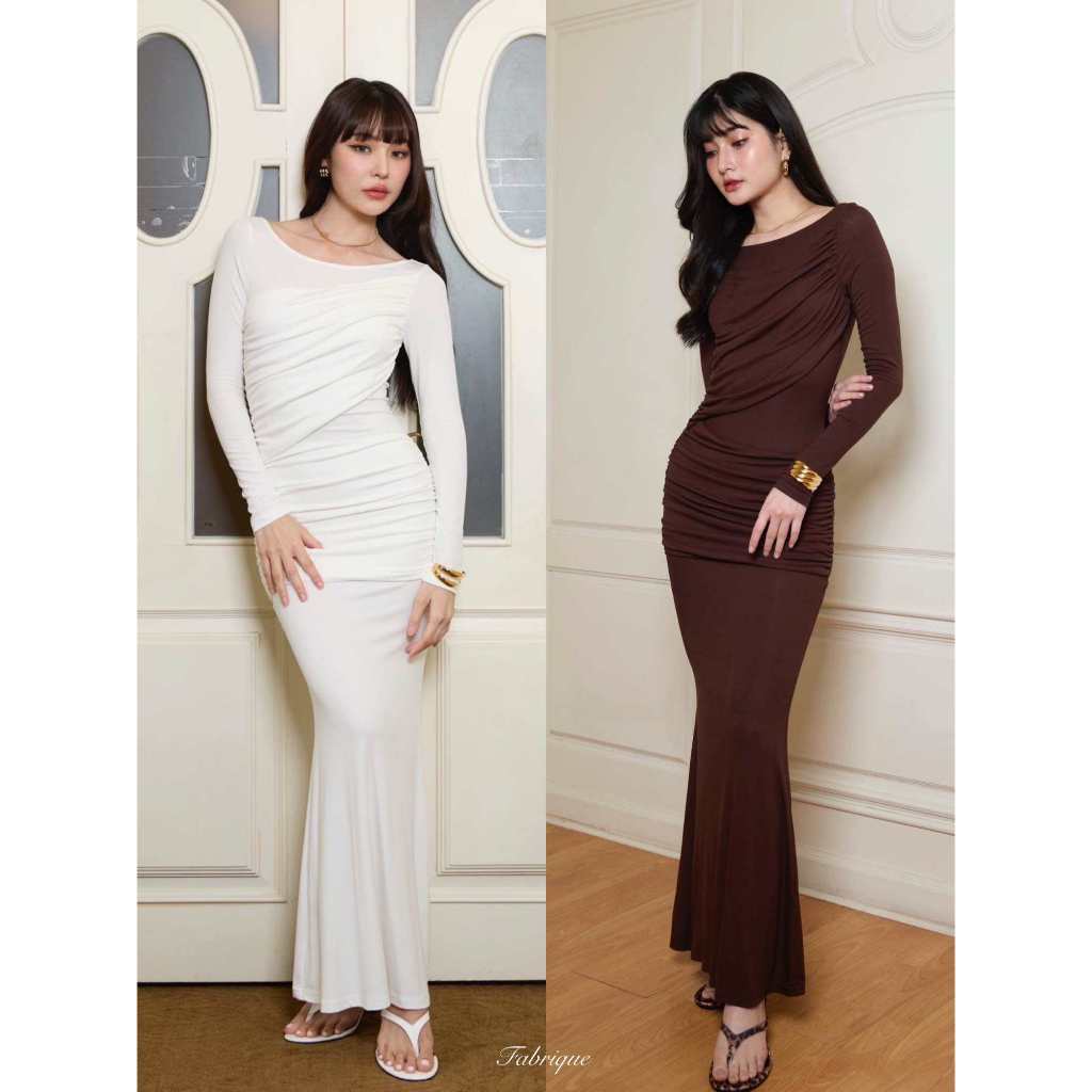 [ Fabrique.co ] - Athena Dress ชุดเดรสยาว แขนยาว แฟชั่นผู้หญิง