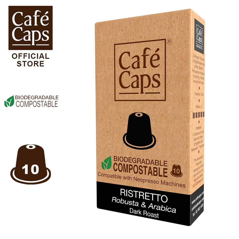 Nespresso Compatible Coffee Capsule - Cafecaps (1 Box X 10 Caps) | กาแฟแคปซูล รวมรส