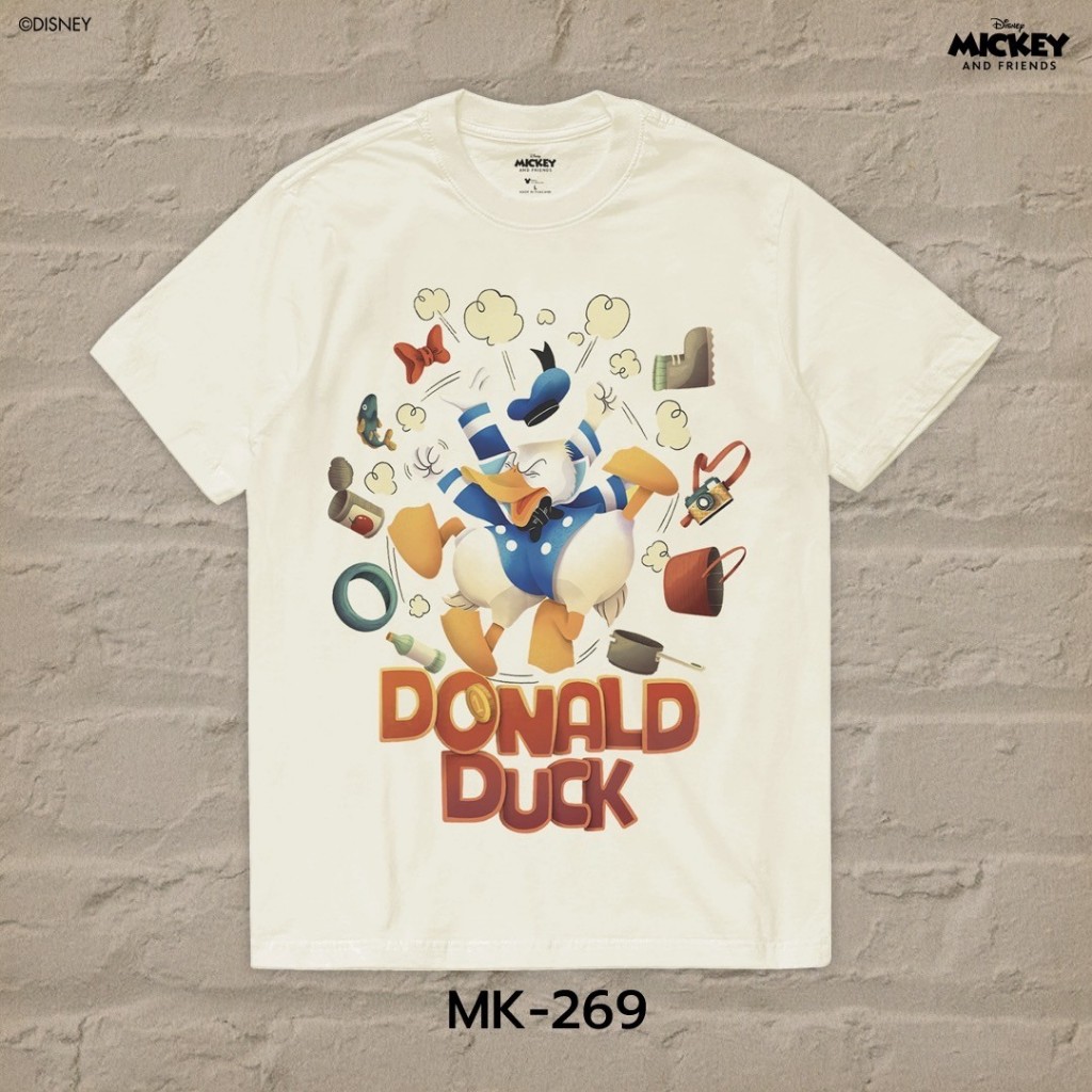 Power 7 Shop เสื้อยืดการ์ตูน "Donald Duck" ลิขสิทธ์แท้ DISNEY (MK-269)