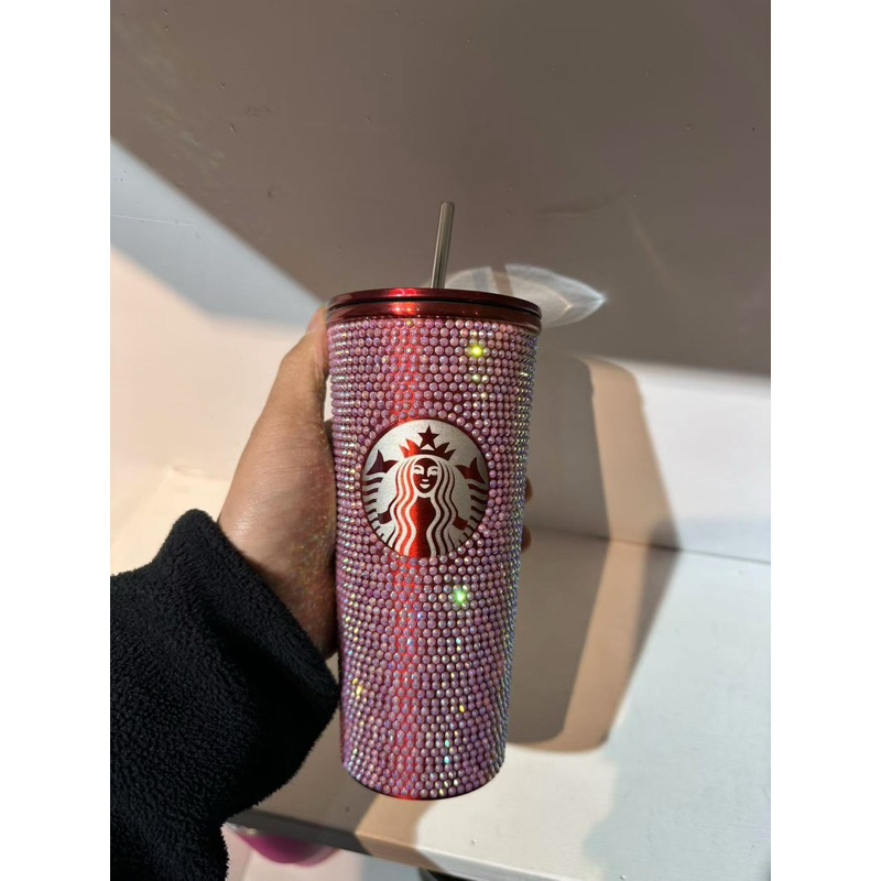 (พร้อมส่งในไทย) แก้ว Star bucks งานเพชรสีสวยมาก เก็บอุณหภูมิดีมาก *สีน้ำเงินจะมีตำหนิ สีลอกเล็กน้อยตรงขอบแก้วนะคะ