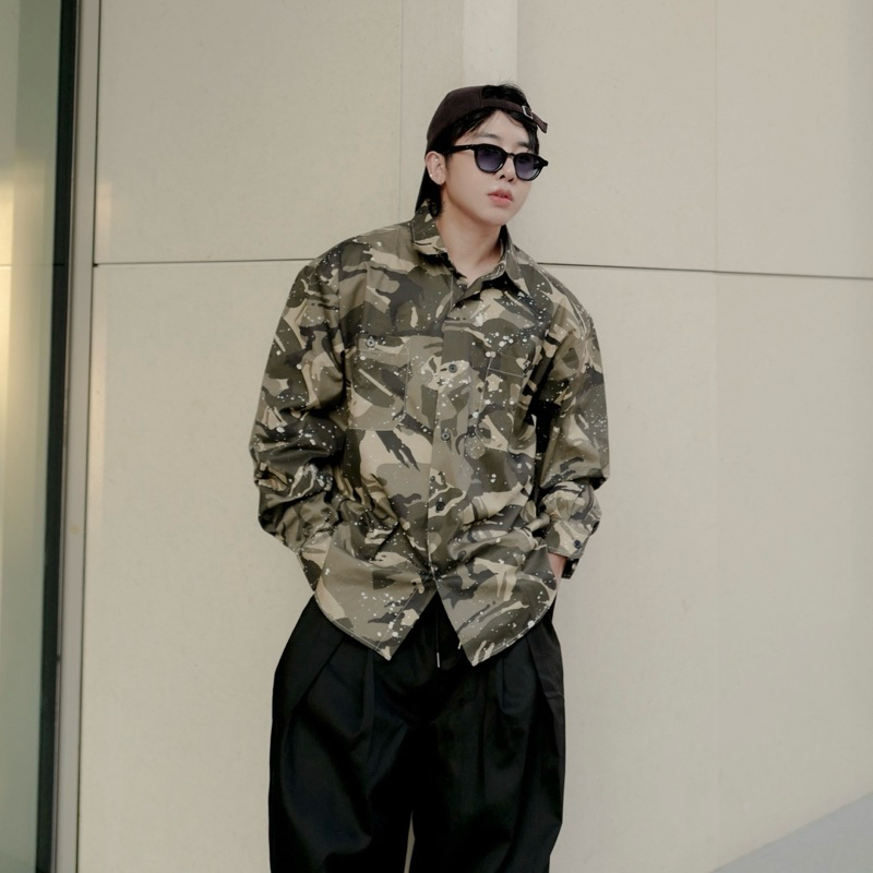 QCLOTH Camo shirt  Cotton 100%