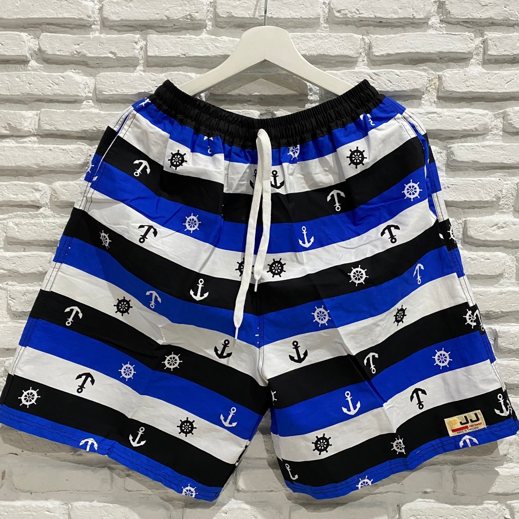 กางเกงเจเจ  ขาสั้น ไซส์ M/L/XL ลาย "ริ้วสมอ6สี"ร้านคละสีให้ ผ้านิ่มหนา ใส่สบายผู้ชาย ผู้หญิง ไม่ตกสี