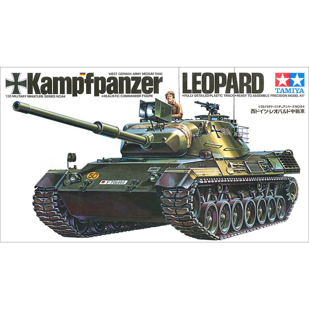 💥New💥 🏆 TAMIYA 35064 ชุดประกอบจำลองมาตราส่วน 1:35 WEST GERMAN LEOPARD สร้างและทำสีเอง