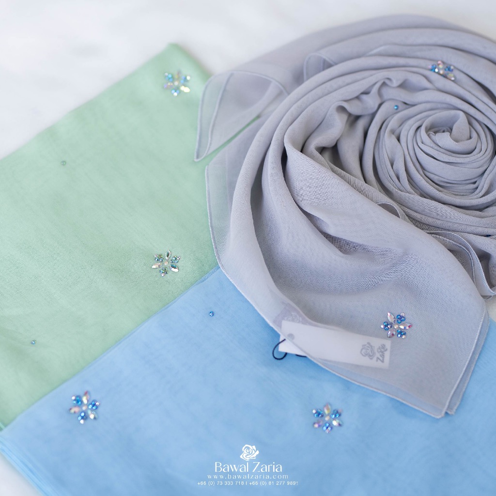 ZARIA Crystal Bawal ผ้าคลุมบาวาประดับคริสตัล