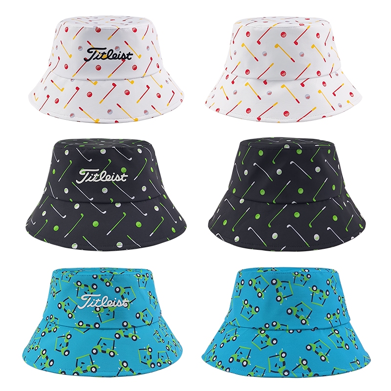 หมวกกลอ์ฟ หมวกบักเก็ตลายกอล์ฟ TT (CBT026) TT Bucket Hat สีขาว/สีดำ/สีฟ้า ดีไซน์สวยเท่ห์และทันสมัยไม่ตกยุค