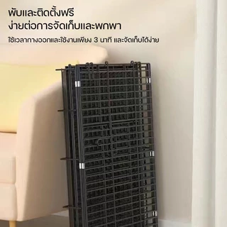 🐈Petorldog กรงเเมว 2 ชั้น กรงกระต่าย กรงแมว กรงสัตว์เลี้ยง กรงแมวพับได้ แถมถาด ประกอบง่าย