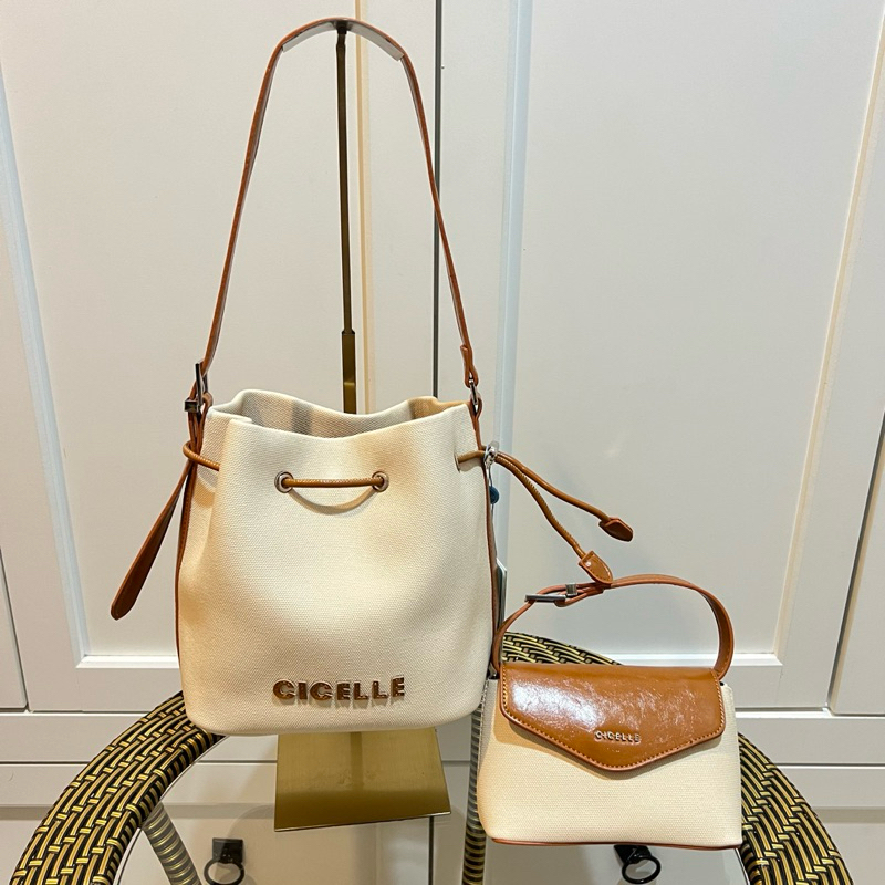 #9926 🤎Bucket bag 🤎 รอบนี้เป็นผ้าแคนวาสคุณภาพสูง ผสมหนังPU ของCicelle มากับน้องกระเป๋าจิ๋วด้วยย😍💕
