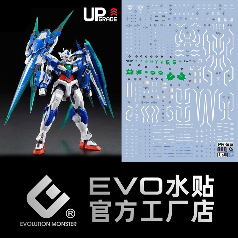ดีคอลน้ำ DECAL EVO RG OO Qan T สะท้อนแสงแบล็คไลท์
