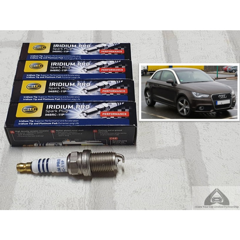 หัวเทียน / หัวเทียนเข็ม Audi A1 8X ( 2010 - 2018 ) ชุด 4 หัว ระยะใช้งาน 100000 กม : Hella IM8RC-11P