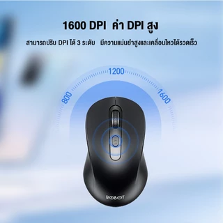 [ประกัน 1 ปี] ROBOT เมาส์ไร้สาย รุ่น M206 เมาส์ มีเสียงคลิก เม้าส์คอมพิวเตอร์ Wireless Mouse รูปทรงกระทัดรัด