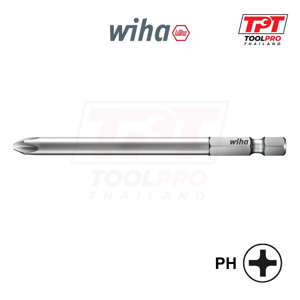 Wiha ดอกไขควง ปากแฉก 90mm Phillips Bit, PH0/PH1/PH2
