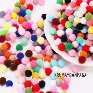 #20 ปอมปอมพร้อมส่ง เลือกสีได้ แพ็ค 100 ชิ้น ขนาด1-2cm.