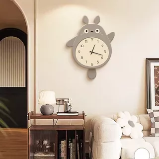 🔥นาฬิกาแขวน นาฬิกาแขวนสไตล์ไม้ Totoro ห้องนั่งเล่นนาฬิกาแขวนผนัง ตกแต่งห้องนั่งเล่น