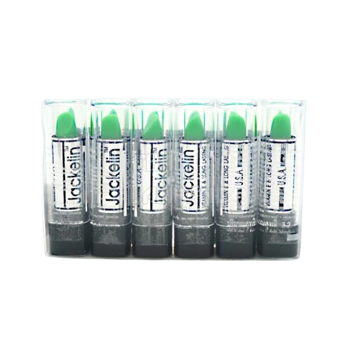 (ลิปเขียว x 6 แท่ง) ลิปเขียว ลิปมันเปลี่ยนสี แจ็คเกอลิน Lipstick Jackelin