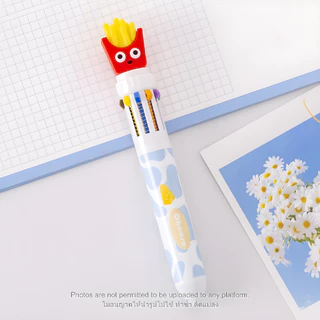 24Hr ปากกาหลายสี 10สี ปากการูปอาหาร 10C pen ปากการูปแฮมเบอร์เกอร์ ปากการูปขนมปัง ปากการูปพิซซ่า ปากการูปเฟรนช์ฟราย