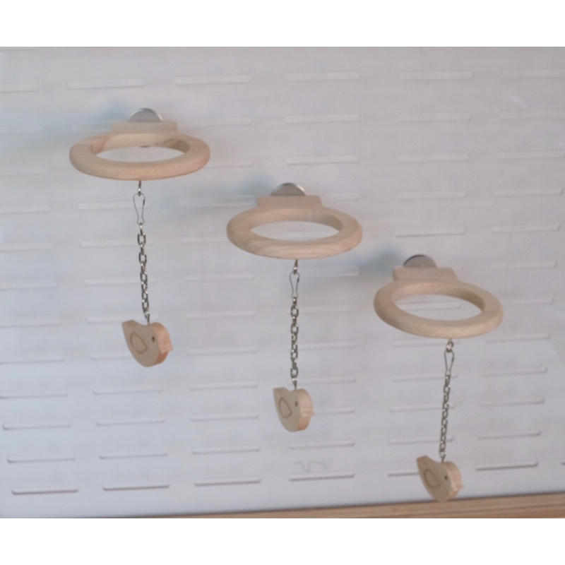 LP220 คอนห่วงโมบายนก เป็นคอนห่วงกลมและโมบายนกแขวน ดีไซน์น่ารัก ขอบคอนโค้งมน ตกแต่งภายในกรง ไม้เกรดA สวยงาม(ต่อชิ้น) - รูปที่ 7