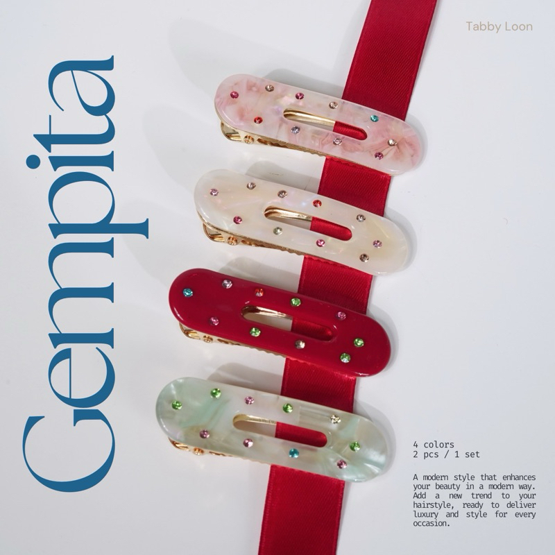 Gempita Mini Clip กิ๊บหนีบข้างผม (ราคาต่อ2ชิ้น)ประดับคริสตัล