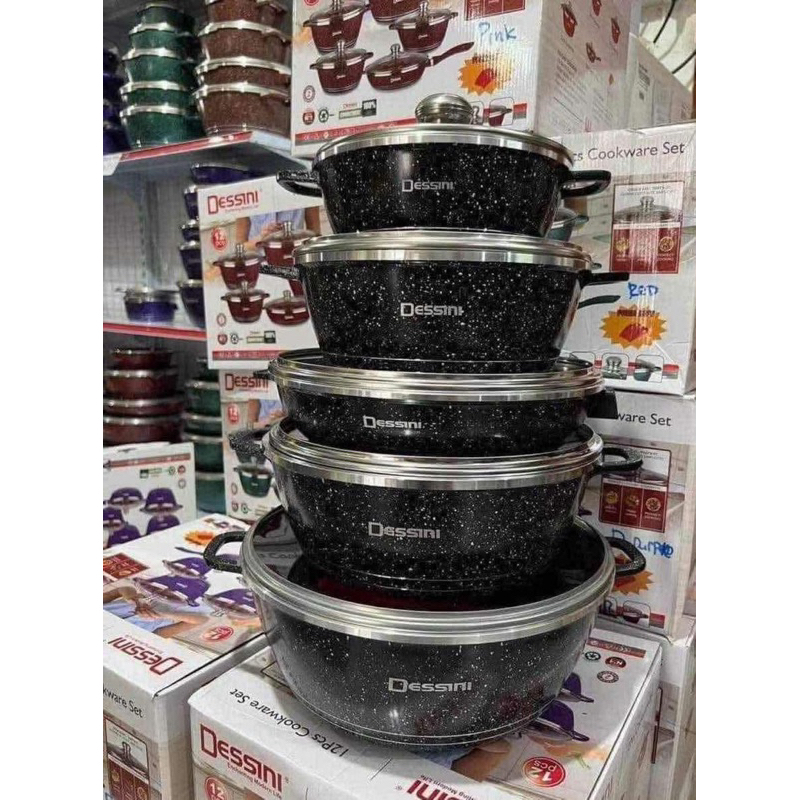 ส่งฟรี📌📌สีดำ สวย มีสไตล์ น่าใช้งาน #Dessini set12ชิ้น