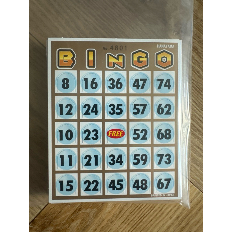 (แยกจากกล่องใหญ่) การ์ดบิงโก Bingo ของญี่ปุ่น จำนวน 50 ใบ ของญี่ปุ่นมีเบอร์ 01-75 ของดีพร้อมเล่น พร้อมส่ง ไม่ซ้ำแบบ