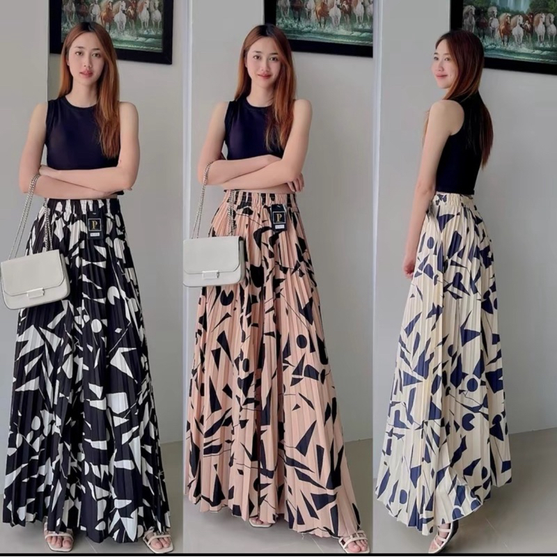 รหัส 811Z กางเกงทรงกระโปรง  Luxury ขาใหญ่เกรดพรีเมี่ยม ผ้าไหมอิตาลีเกรดหนา