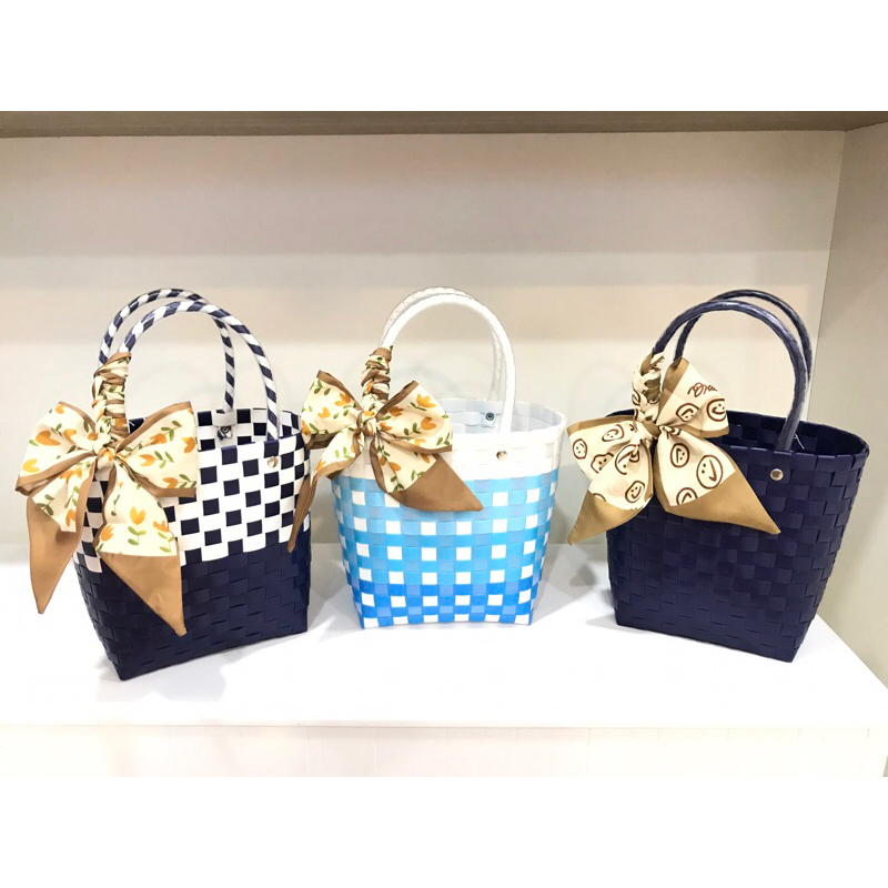 กระเป๋าเส้นสานพลาสติกแฟชั่นใบเล็ก - รูปที่ 5