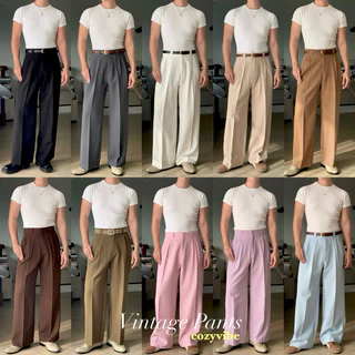 กางเกงขายาวเอวสูง ขากระบอก แบรนด์ cozyvibe