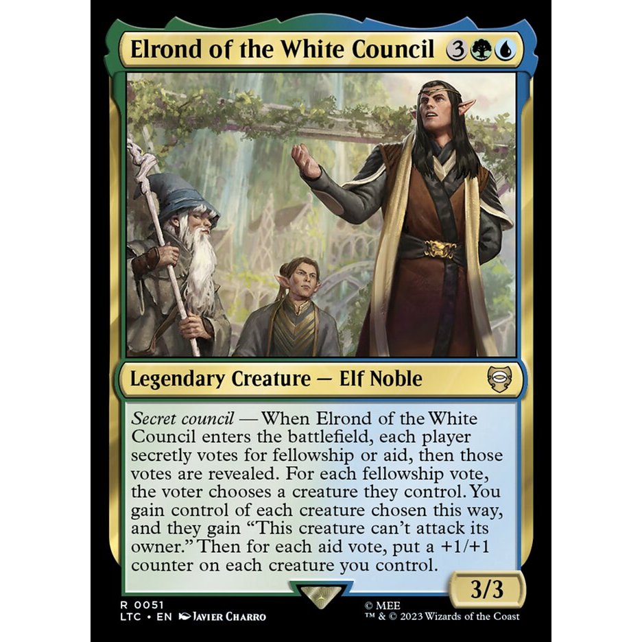 Elrond of the White Council LTC Tales of Middle-earth Commander การ์ด Magic the Gathering [MTG] ของแ