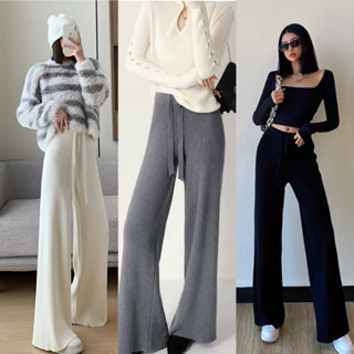 กางเกงขายาวไหมพรม ผ้านิ่ม เอวยางยืด ป้าย Keltis