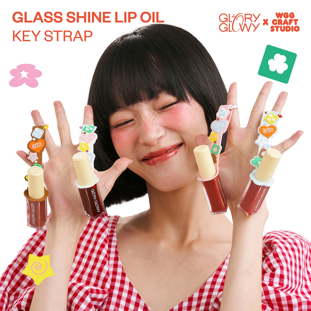 GLORYGLOWY x WGG CRAFT STUDIO GLASS SHINE LIP OIL KEY STRAP - พวงกุญแจซิลิโคนห้อยลิป