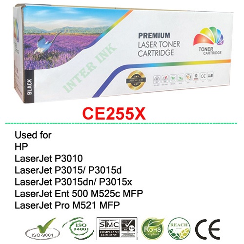 หมึก LaserJet P3010/ P3015/ P3015d/ P3015dn/ P3015x (CE255X) 12.5K Color Box