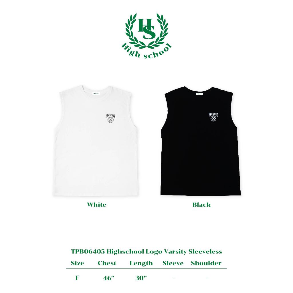 Highschool - TPB06405 เสื้อแขนกุด Highschool logo varsity