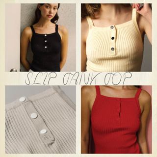 Rally Slip Tank Top - เสื้อกล้ามผ้า Knit ทอลายร่อง