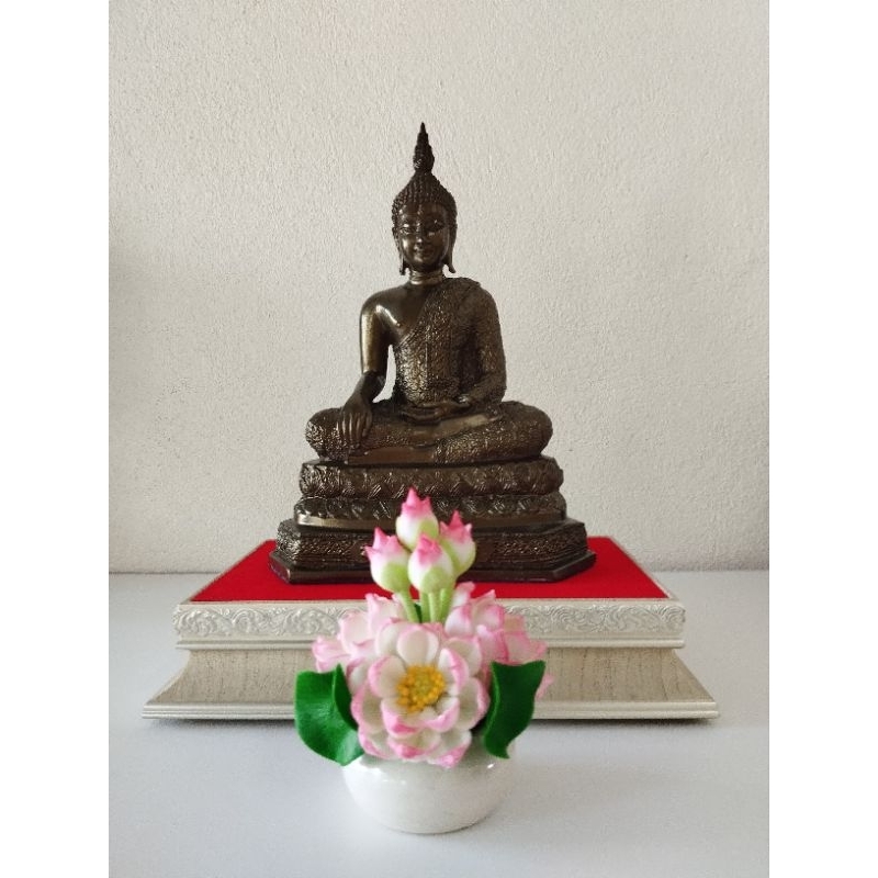 ดอกบัว ดอกบัวบูชาพระ งานดินปั้นสูง4นิ้ว บัวประดิษฐ์ ราคาต่อ1ชิ้น (เช็คขนาดก่อนสั่งซื้อ) - รูปที่ 5