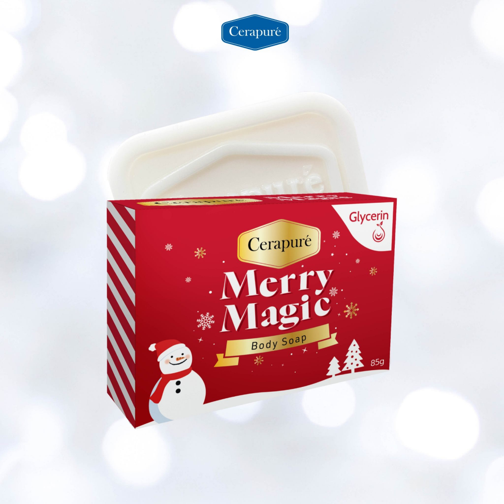 Cerapure Soap FS สบู่ก้อนดับกลิ่นกายเซราพิวเร่ กลิ่น Merry Magic สีแดง