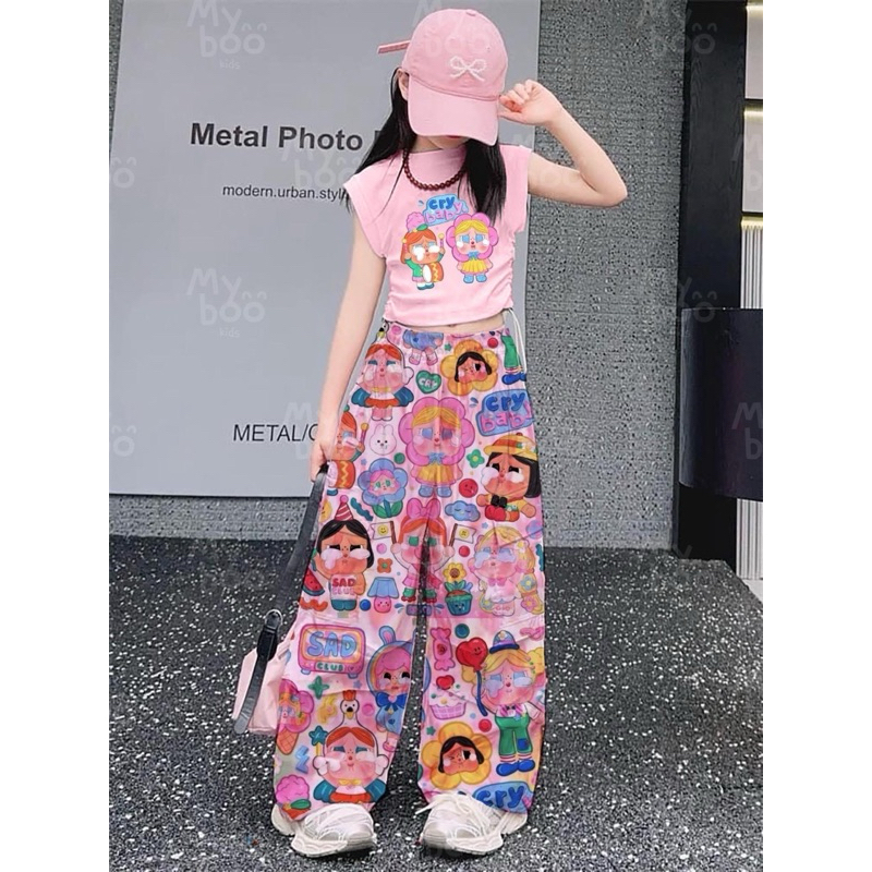 ชุดเซ็ต cry baby เสื้อ+กางเกง สำหรับเด็กผู้หญิง