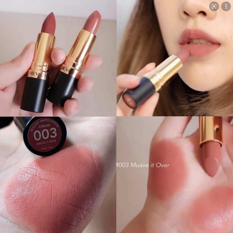 ลิป Revlon Matte Lipstick cream #003 Mauve it over ใช้ได้กับทุกสีผิว ให้ลุคดูแพง ดูผู้ดี  พิกเม้นแน่